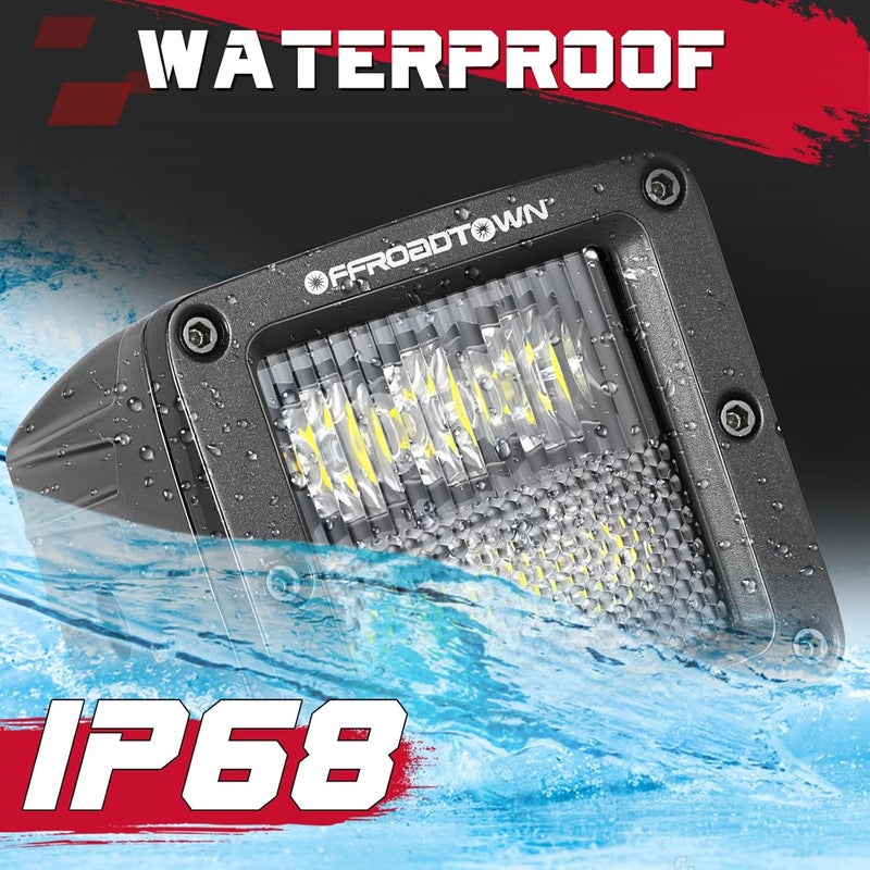OFFROADTOWN LED Cubes, 3inch 120W CREE LED Pods Driving Lights Cubes Ditch Light Off Road Lights Reverse Light for Truck Pickup UTV ATV SUV Boat 4x4 Car - Driving Combo - Image 4